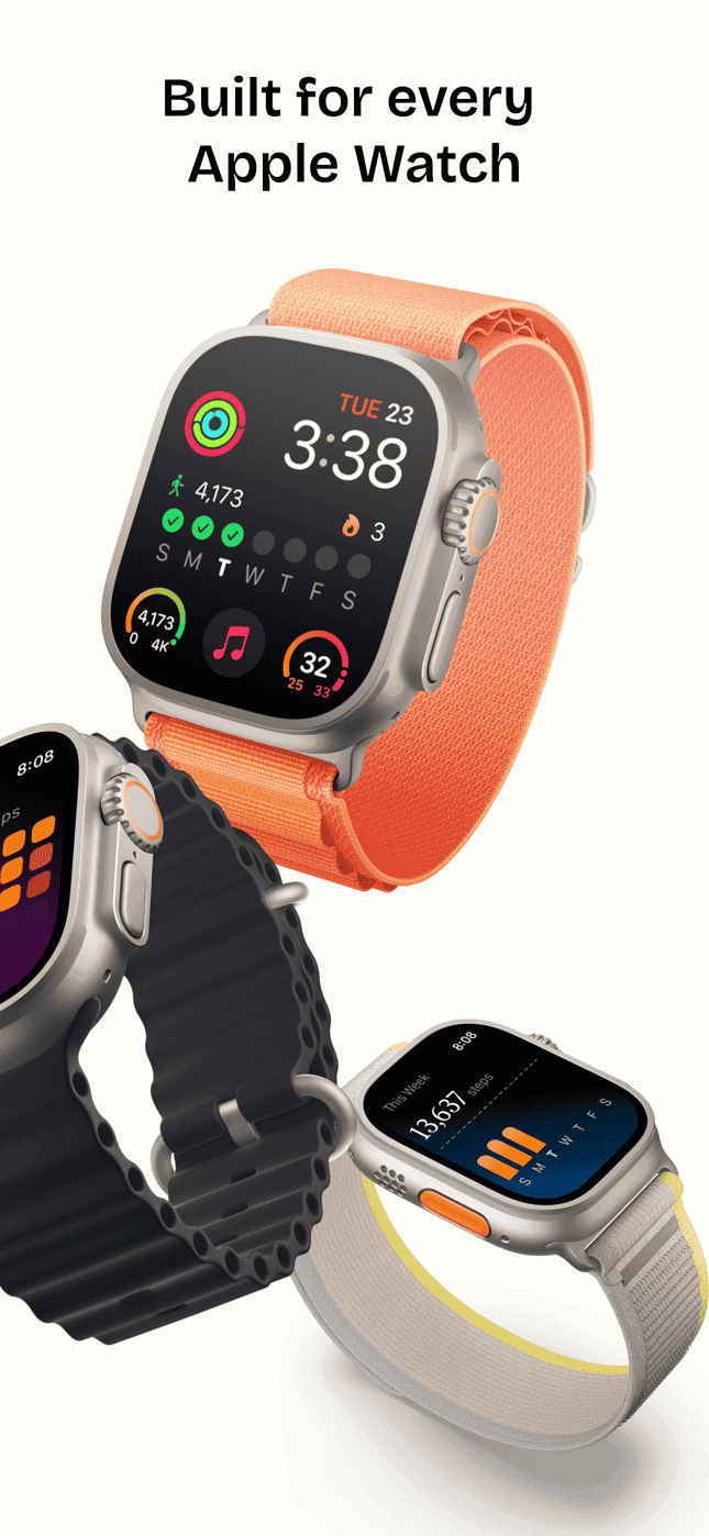 Steps app showing app widgets