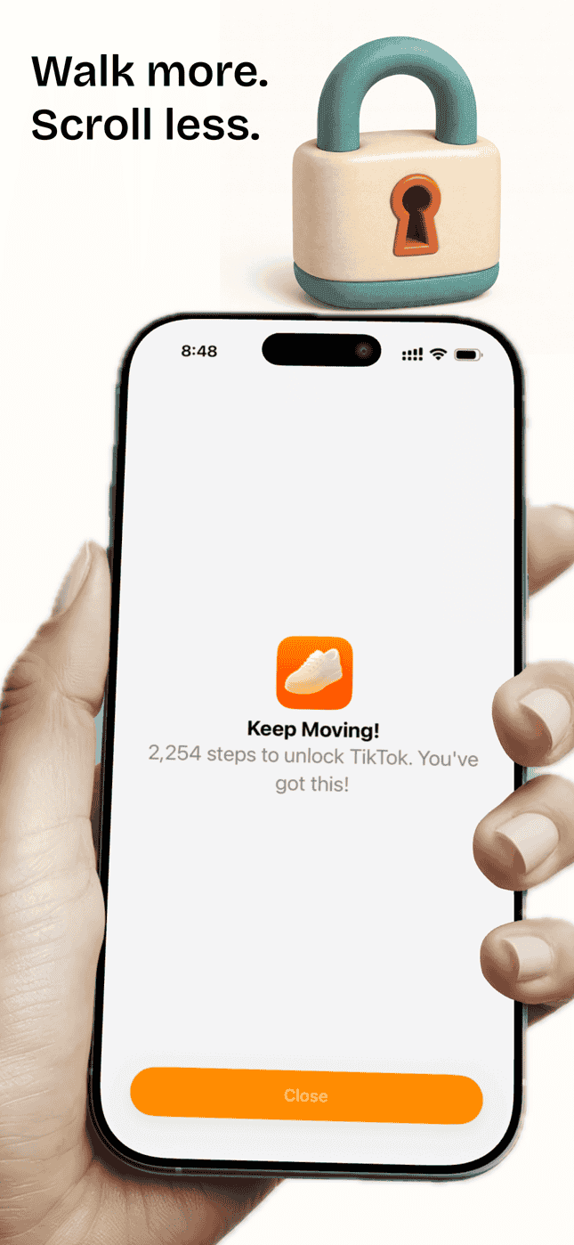 Steps app showing goal settings